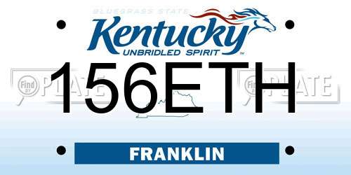 156ETH Kentucky License Plate
