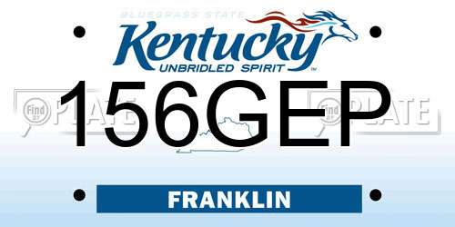 156GEP Kentucky License Plate