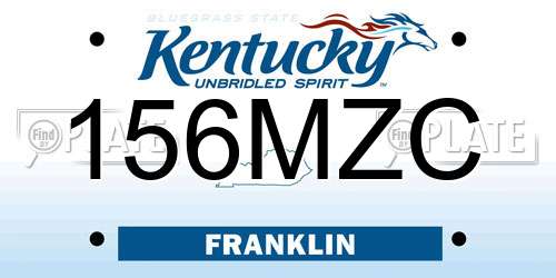 156MZC Kentucky License Plate
