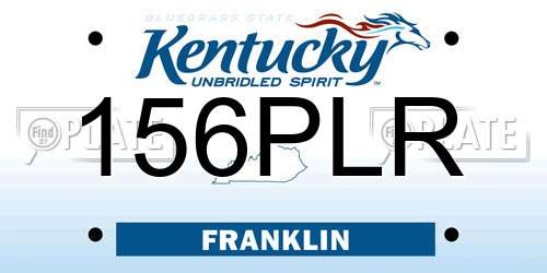 156PLR Kentucky License Plate