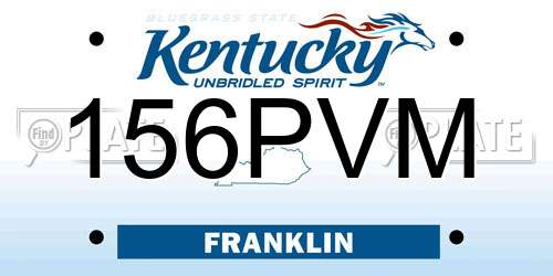 156PVM Kentucky License Plate