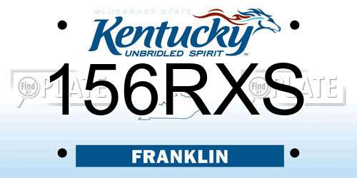 156RXS Kentucky License Plate