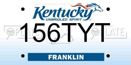 156TYT Kentucky License Plate