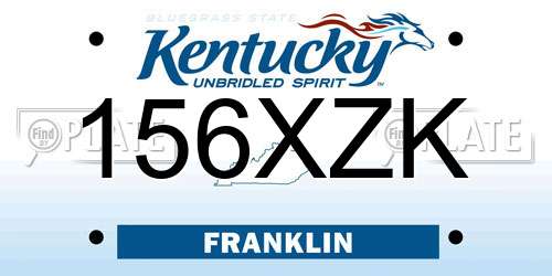 156XZK Kentucky License Plate