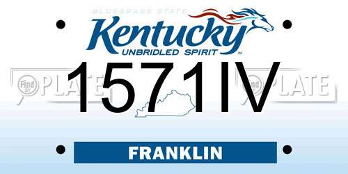 1571IV Kentucky License Plate