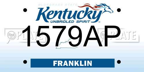 1579AP Kentucky License Plate