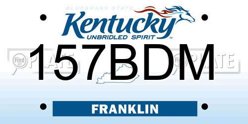 157BDM Kentucky License Plate