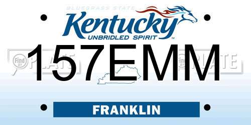 157EMM Kentucky License Plate