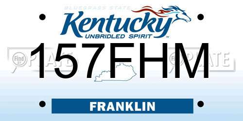 157FHM Kentucky License Plate