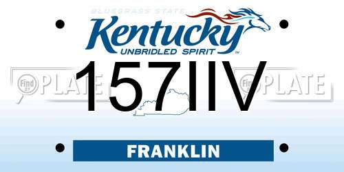157IIV Kentucky License Plate