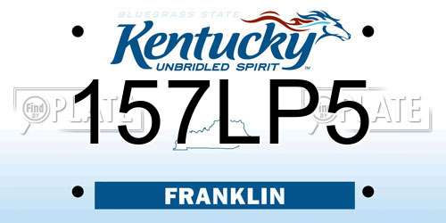 157LP5 Kentucky License Plate