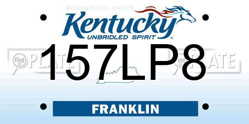 157LP8 Kentucky License Plate