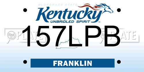 157LPB Kentucky License Plate
