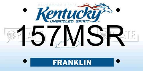 157MSR Kentucky License Plate