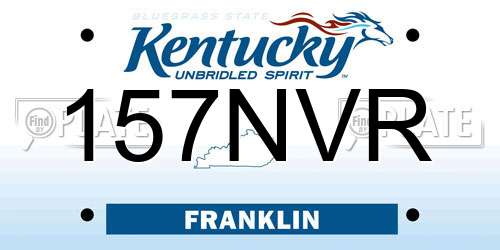 157NVR Kentucky License Plate