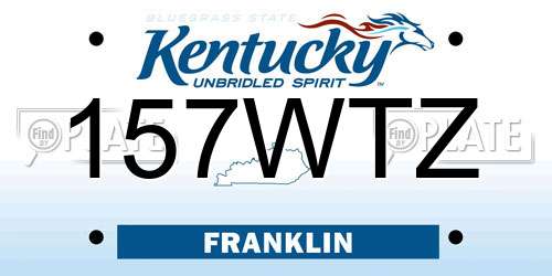 157WTZ Kentucky License Plate