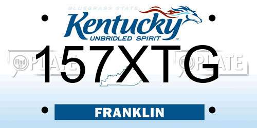 157XTG Kentucky License Plate