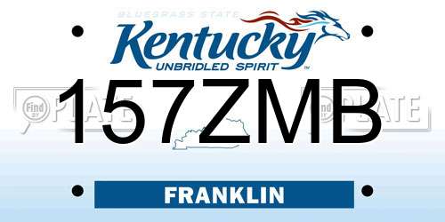 157ZMB Kentucky License Plate