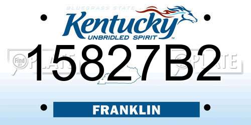 15827B2 Kentucky License Plate