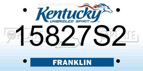 15827S2 Kentucky License Plate