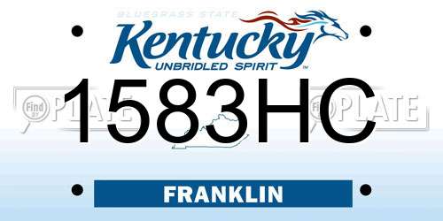 1583HC Kentucky License Plate
