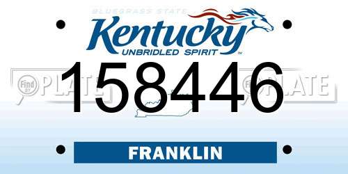 158446 Kentucky License Plate