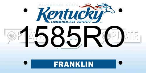 1585RO Kentucky License Plate