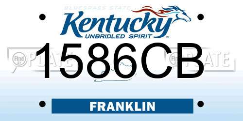 1586CB Kentucky License Plate