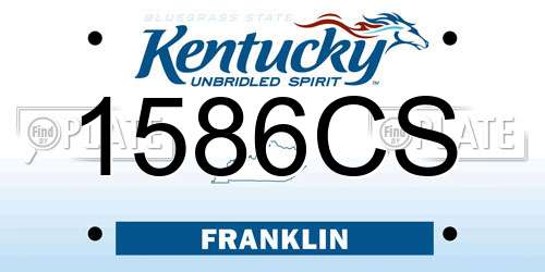 1586CS Kentucky License Plate