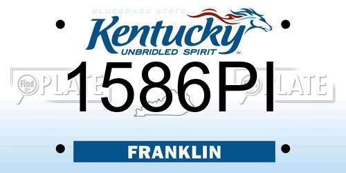 1586PI Kentucky License Plate