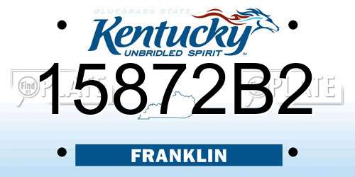 15872B2 Kentucky License Plate