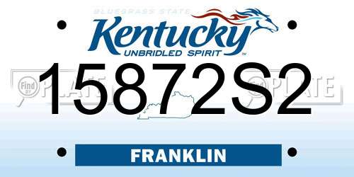 15872S2 Kentucky License Plate