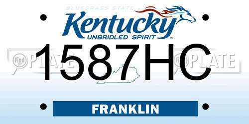 1587HC Kentucky License Plate