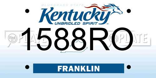 1588RO Kentucky License Plate