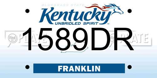 1589DR Kentucky License Plate