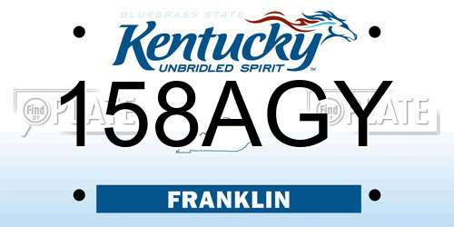 158AGY Kentucky License Plate