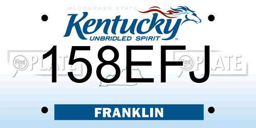 158EFJ Kentucky License Plate