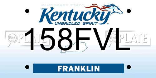 158FVL Kentucky License Plate