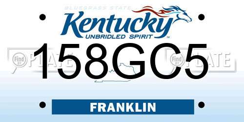 158GC5 Kentucky License Plate