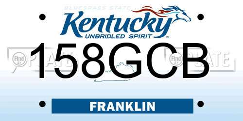 158GCB Kentucky License Plate