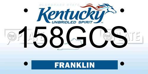 158GCS Kentucky License Plate