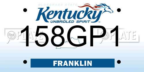 158GP1 Kentucky License Plate