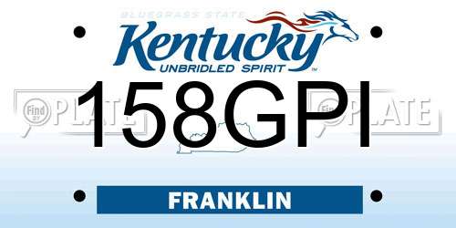 158GPI Kentucky License Plate