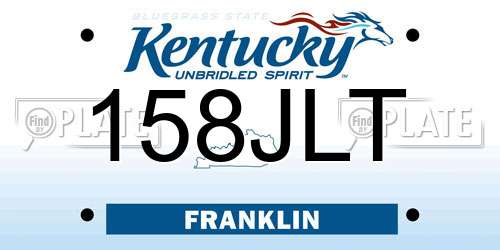158JLT Kentucky License Plate