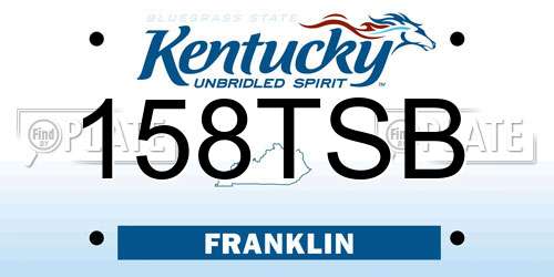 158TSB Kentucky License Plate