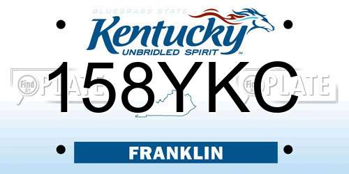 158YKC Kentucky License Plate