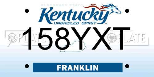 158YXT Kentucky License Plate