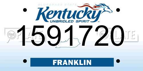 1591720 Kentucky License Plate