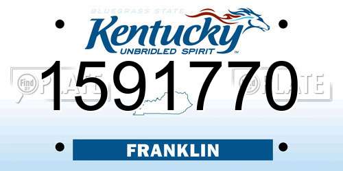 1591770 Kentucky License Plate