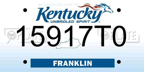 15917T0 Kentucky License Plate